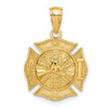 Lex & Lu 14k Yellow Gold Reversible Fire Department Shield Pendant - 3 - Lex & Lu
