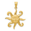 Lex & Lu 14k Yellow Gold Satin Polished Sun Pendant - Lex & Lu