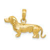 Lex & Lu 14k Yellow Gold Solid 3-DiMen'sional Wire Haired Dachshund Charm - 3 - Lex & Lu