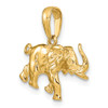 Lex & Lu 14k Yellow Gold Satin 3-D Elephant Pendant - 5 - Lex & Lu