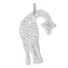 Lex & Lu 14k White Gold Solid Satin D/C Flat-Backed Giraffe Charm - 3 - Lex & Lu