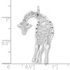 Lex & Lu 14k White Gold Solid Satin D/C Flat-Backed Giraffe Charm - 4 - Lex & Lu