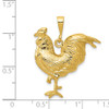 Lex & Lu 14k Yellow Gold Solid Polished Open-Backed Rooster Pendant - 4 - Lex & Lu