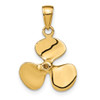 Lex & Lu 14k Yellow Gold Polished 3-DiMen'sional Propeller Pendant LAL73771 - 3 - Lex & Lu