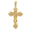 Lex & Lu 14k Yellow Gold INRI Fleur De Lis Crucifix Pendant LAL73779 - Lex & Lu