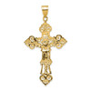 Lex & Lu 14k Yellow Gold INRI Fleur De Lis Crucifix Pendant LAL73779 - 4 - Lex & Lu