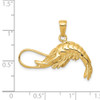 Lex & Lu 14k Yellow Gold Polished 3-DiMen'sional Shrimp Pendant - 3 - Lex & Lu