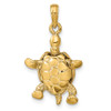 Lex & Lu 14k Yellow Gold Solid 3-DiMen'sional Moveable Turtle Pendant LAL73798 - 3 - Lex & Lu