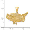 Lex & Lu 14k Yellow Gold Polished Open-Backed Bass Fish Pendant LAL73806 - 4 - Lex & Lu