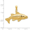 Lex & Lu 14k Yellow Gold Polished Open-Backed Redfish Pendant - 4 - Lex & Lu