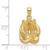 Lex & Lu 14k Yellow Gold Solid Open-Backed Boxing Gloves Pendant LAL73828 - 4 - Lex & Lu