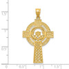 Lex & Lu 14k Yellow Gold Celtic Claddagh Cross Pendant - 3 - Lex & Lu