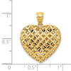 Lex & Lu 14k Two-tone Gold Filigree & Basket Weave Reversible Heart Pendant - 3 - Lex & Lu