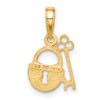 Lex & Lu 14k Yellow Gold Padlock and Key Pendant - 3 - Lex & Lu