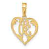 Lex & Lu 14k Yellow Gold 30'' Heart Cut-out Pendant - 3 - Lex & Lu