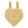 Lex & Lu 14k Yellow Gold Reversible Forever and Ever Break-apart Heart Pendant - 3 - Lex & Lu