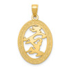 Lex & Lu 14k Yellow Gold Chinese Happiness Symbol in Oval Frame Pendant - Lex & Lu