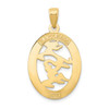 Lex & Lu 14k Yellow Gold Chinese Happiness Symbol in Oval Frame Pendant - 4 - Lex & Lu