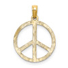 Lex & Lu 14k Yellow Gold Peace Sign Pendant LAL73970 - 3 - Lex & Lu