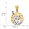 Lex & Lu 14k Yellow Gold Small Lady Liberty on American Flag Disk Pendant - 3 - Lex & Lu