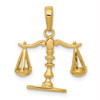 Lex & Lu 14k Yellow Gold 3-D Moveable Scales of Justice Pendant - Lex & Lu