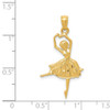 Lex & Lu 14k Yellow Gold Dancing Ballerina Pendant - 4 - Lex & Lu