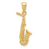 Lex & Lu 14k Yellow Gold 3-D Saxophone Pendant - Lex & Lu