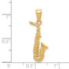 Lex & Lu 14k Yellow Gold 3-D Saxophone Pendant - 4 - Lex & Lu