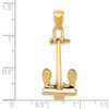 Lex & Lu 14k Yellow Gold 3-D T-Bar Style Anchor Pendant - 5 - Lex & Lu