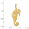 Lex & Lu 14k Yellow Gold 3-D Seahorse Pendant - 4 - Lex & Lu