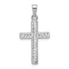 Lex & Lu Sterling Silver w/Rhodium Stellux Crystal Cross Pendant - Lex & Lu