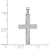 Lex & Lu Sterling Silver w/Rhodium Stellux Crystal Cross Pendant - 3 - Lex & Lu