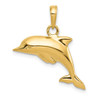 Lex & Lu 14k Yellow Gold Polished 3-D Dolphin Pendant - 3 - Lex & Lu