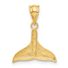 Lex & Lu 14k Yellow Gold Solid Polished Open-Backed Whale Tail Pendant - 3 - Lex & Lu