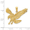 Lex & Lu 14k Yellow Gold Textured Eagle Landing Pendant LAL74125 - 4 - Lex & Lu