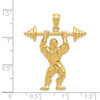 Lex & Lu 14k Yellow Gold Bodybuilder w/Weights Pendant - 4 - Lex & Lu