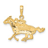 Lex & Lu 14k Yellow Gold Jockey on Horse Pendant - 3 - Lex & Lu