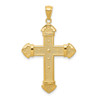 Lex & Lu 14k Yellow Gold Budded Cross Pendant LAL74197 - Lex & Lu