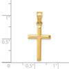 Lex & Lu 14k Yellow Gold Polished Hollow Cross Pendant LAL74203 - 4 - Lex & Lu