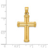 Lex & Lu 14k Yellow Gold Hollow Cross Pendant LAL74210 - 4 - Lex & Lu