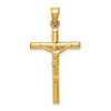 Lex & Lu 14k Yellow Gold Hollow Crucifix Pendant LAL74215 - Lex & Lu