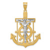 Lex & Lu 14k Two-tone Gold D/C Mariner's Cross Pendant LAL74231 - Lex & Lu