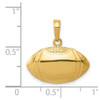 Lex & Lu 14k Yellow Gold Football Profile Pendant - 4 - Lex & Lu