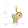 Lex & Lu 14k Yellow Gold Basketball Hoop and Ball Penda - 3 - Lex & Lu