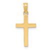 Lex & Lu 14k Yellow Gold Beveled Cross Charm - Lex & Lu