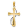 Lex & Lu 14k Yellow Gold & Rhodium Polished Cross Pendant LAL74275 - 4 - Lex & Lu