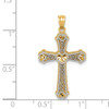 Lex & Lu 14k Two-tone Gold Hearts Cross Pendant - 3 - Lex & Lu