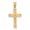 Lex & Lu 14k Yellow Gold D/C Crucifix Pendant LAL74301 - 4 - Lex & Lu