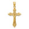 Lex & Lu 14k Yellow Gold D/C Crucifix Pendant LAL74312 - Lex & Lu