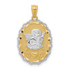 Lex & Lu 14k Yellow Gold & Rhodium Angel Pendant LAL74329 - Lex & Lu